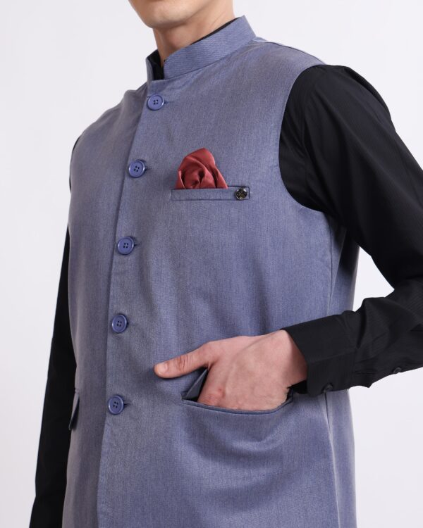 ks111 denim blue waistcoat