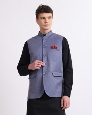 ks111 denim blue waistcoat