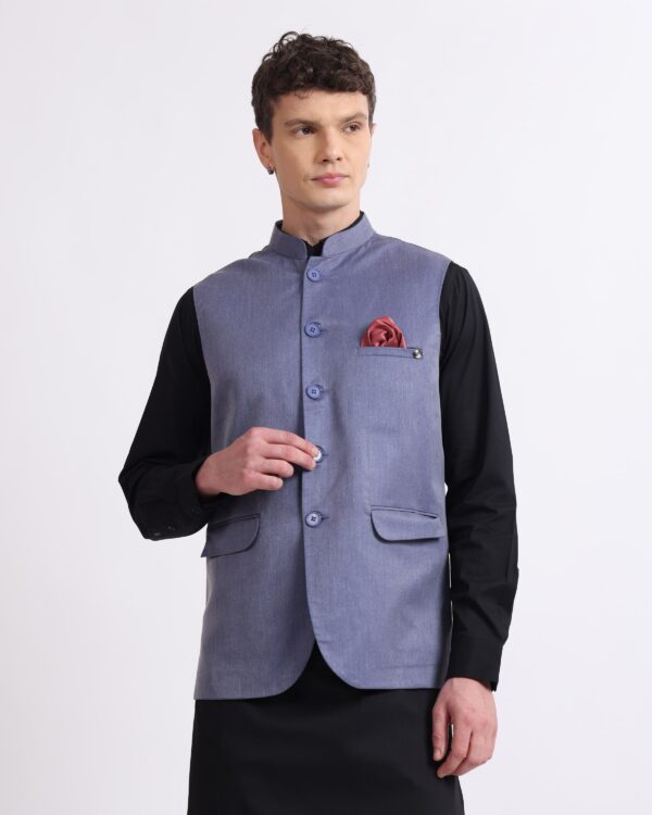 ks111 denim blue waistcoat