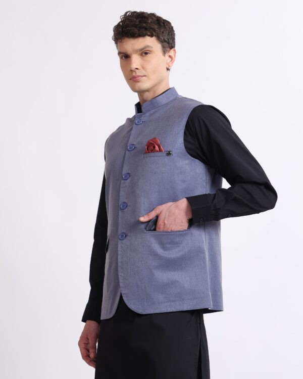 ks111 denim blue waistcoat